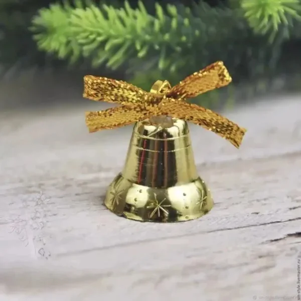 Adorno Decoración Árbol De Navidad Campana Colgante X12 Oro Campana Colgante