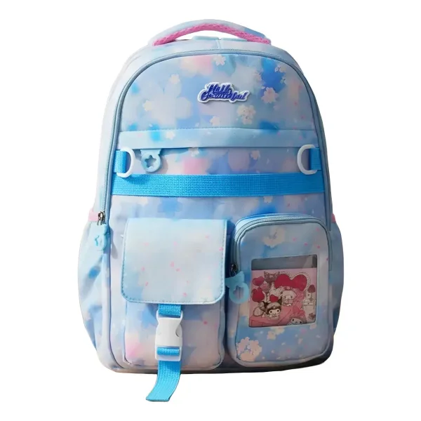 Mochila Escolar Colegio Infantil Nena Kawaii Reforzada Rosa Floreado