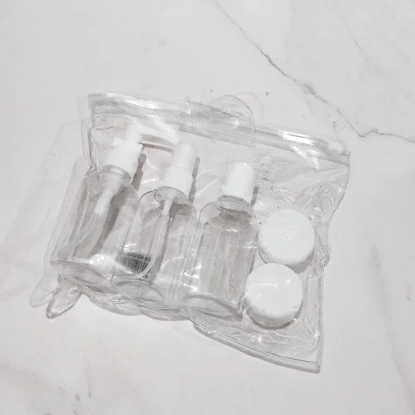 Neceser Frascos De Viaje Avion Botella Envases Recargable X5 Transparente Lisa