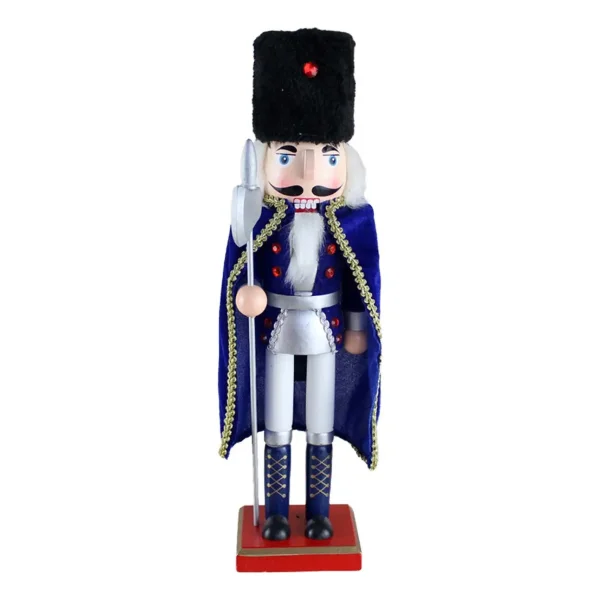 Cascanueces Soldado Adorno De Madera 38 Cm Navidad Azul