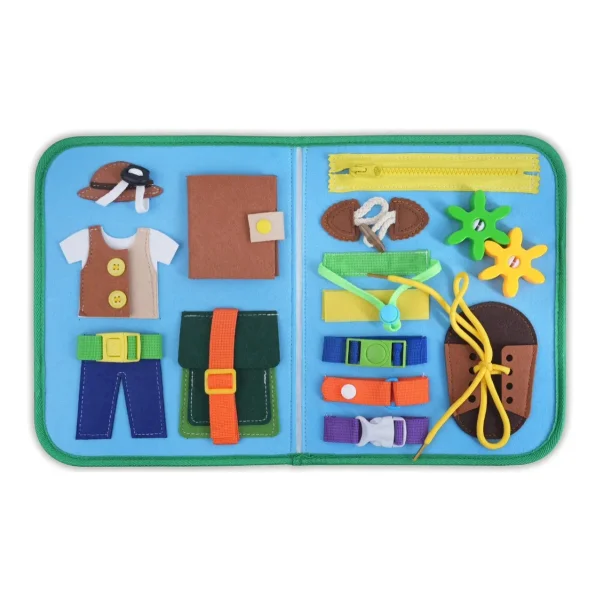 Valija Sensorial Tablero De Actividades Montessori Niños Multicolor