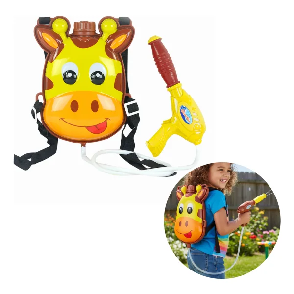 Pistola De Agua Mochila De Jirafa Lanza Agua Recargable