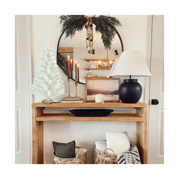 Arbolito De Navidad Blanco Mini 0,80mts Tronco Natural