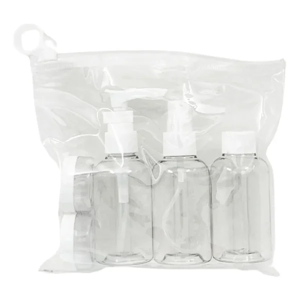 Neceser Frascos De Viaje Avion Botella Envases Recargable X5 Transparente Lisa