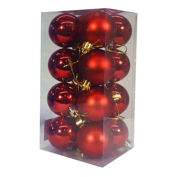 Adornos Navideños Set Bolas De Navidad 5cm X16 Unidades
