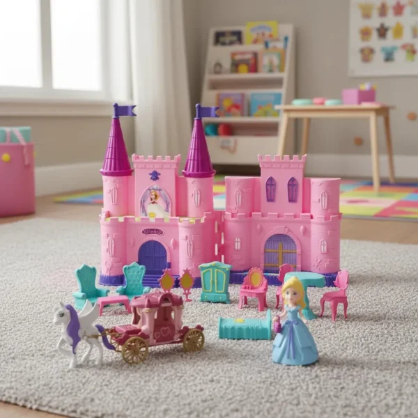 Castillo Princesa Juguete Con Muñeca Luz Música Y Accesorios Rosa