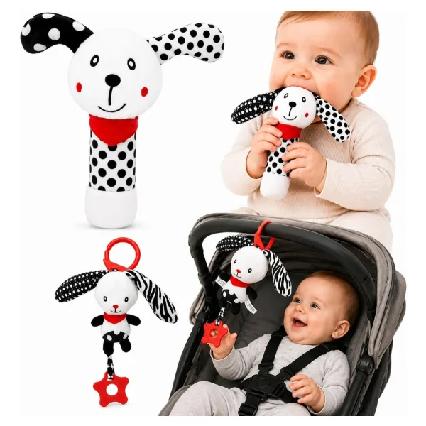Sonajeros Juguetes Para Bebes Bundle Set X3 6 Meses 1 Año Blanco Y Negro