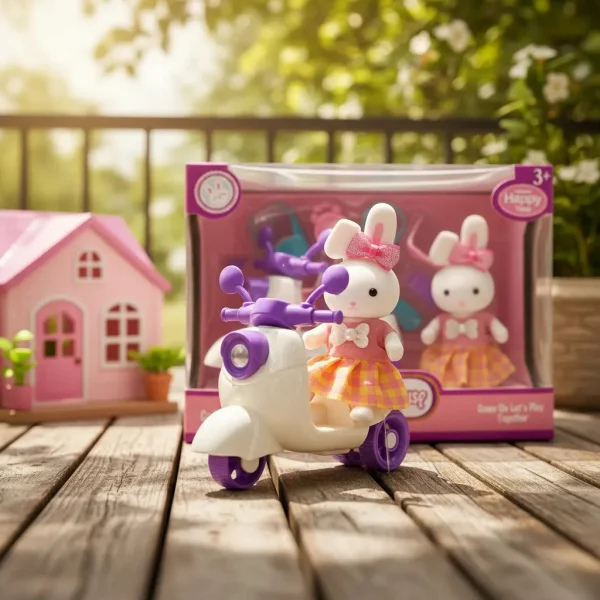 Set Conejita Cute Bunny Scooter Juguete Accesorios Niña