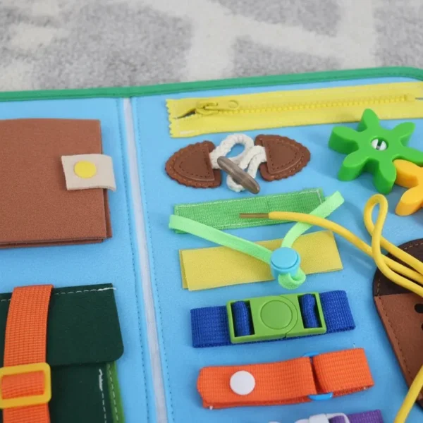 Valija Sensorial Tablero De Actividades Montessori Niños Multicolor