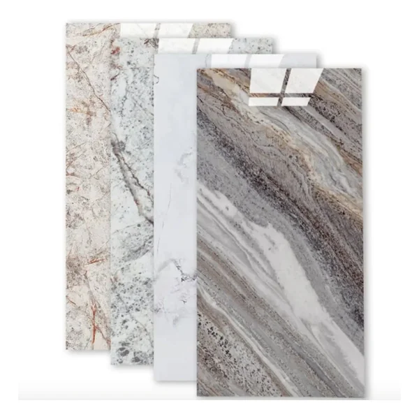 Revestimiento Pared Simil Mármol Pe Autoadhesivo Pack X20 Gris Tormenta