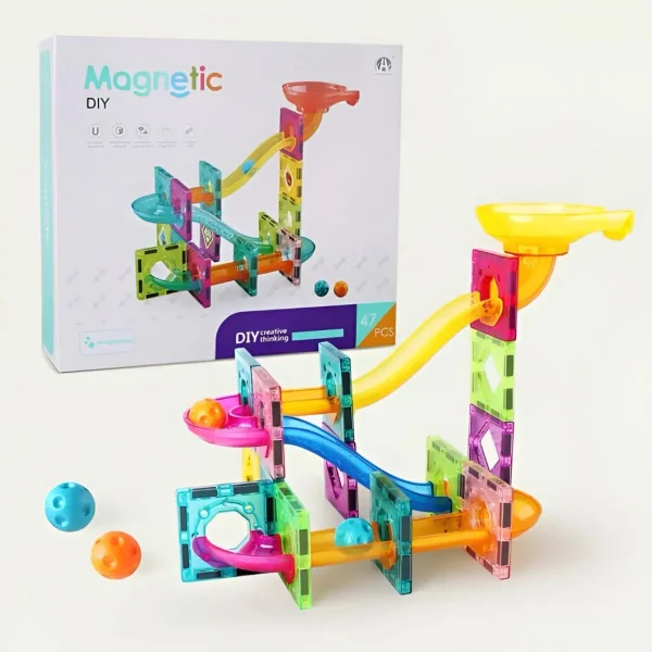Bloques Magneticos 47 Piezas Laberinto De Bolitas Para Armar Multicolor