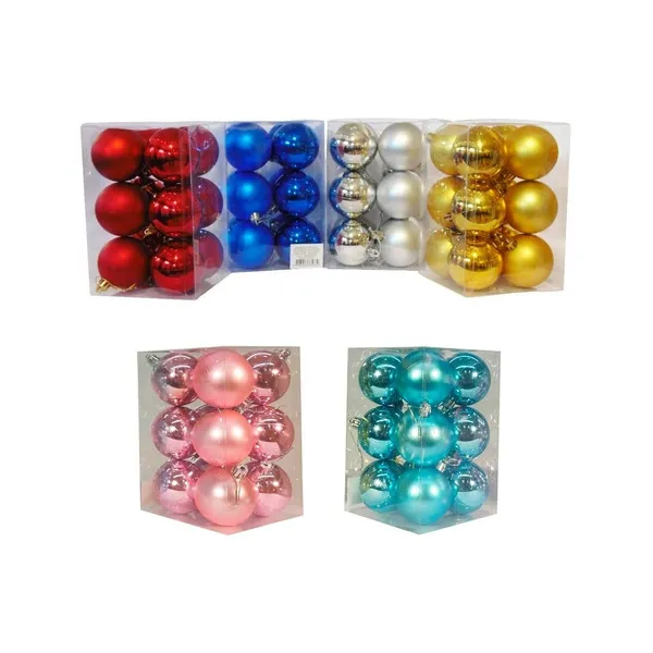 Adornos Navideños Set Bolas De Navidad 7cm X12 Unidades