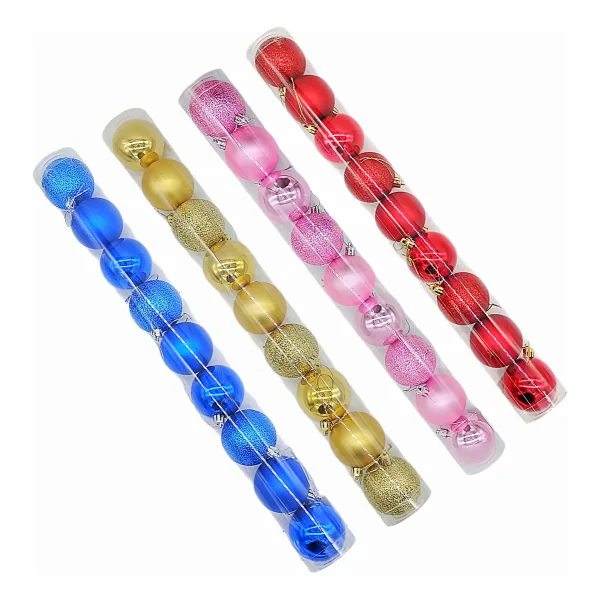 Adornos Navideños Tubo Bolas De Navidad 5cm X9 Unidades