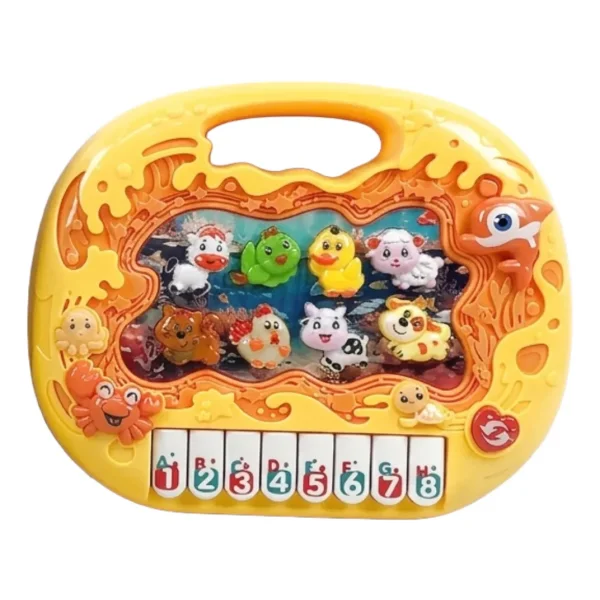 Piano Teclado Juguete Infantil Animales Didáctico Musical Amarillo