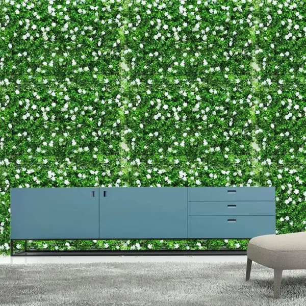 Jardin Vertical Artificial Muro Verde Frondoso Panel Plantas Verde/rosa