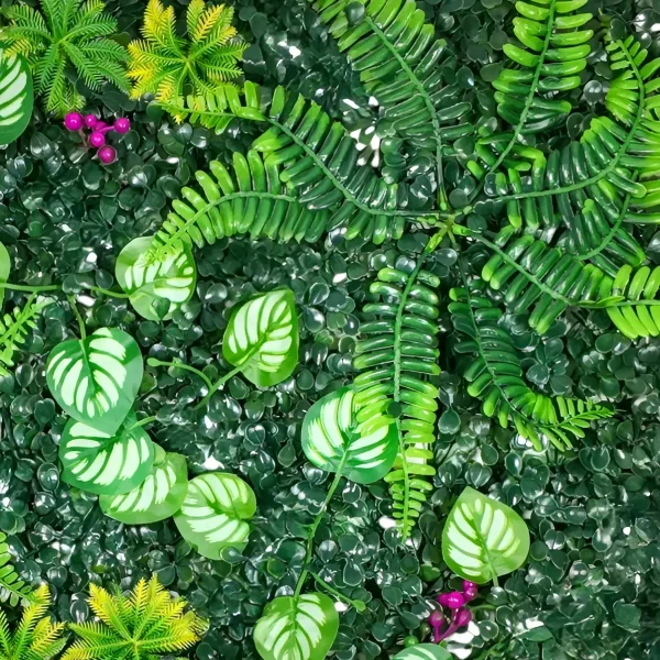 Jardín Vertical Artificial Césped Pack X5 Muro Flores 40x60 Verde