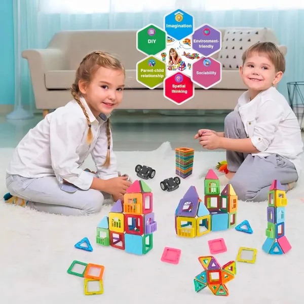 Bloques Magneticos Con Imanes Didacticos 60 Piezas