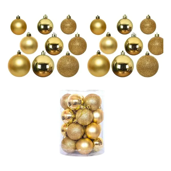 Bolas De Navidad 6cm Adornos Navideños Tubo X20 Esferas