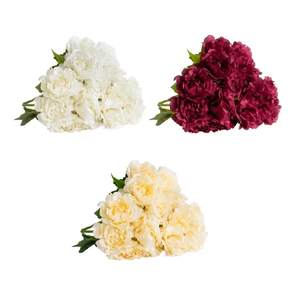 Ramo De Peonias Flores Artificiales 40cm Decoracion Calidad Champagne
