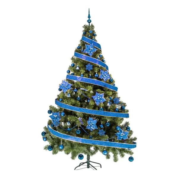 Arbol De Navidad Tronador Lujo 2,10mts Pino Decorado Azul
