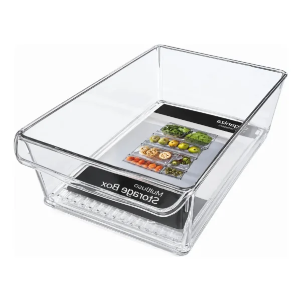 Organizador Recipiente Para Heladera Multiuso Hogar 30x20x5 Transparente
