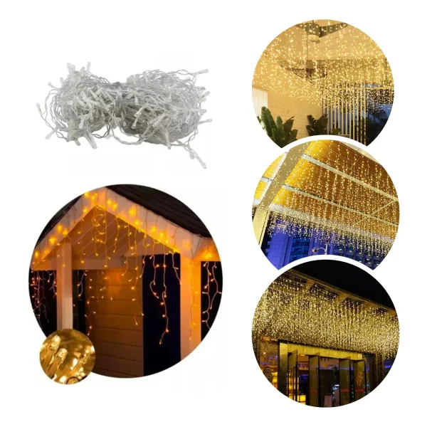 Cortina De Luces Led Lluvia X100 Navidad Fria + Calida