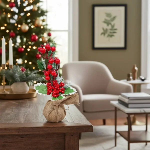 Arbol De Navidad Mini Pino Navideño De Mesa Decorado 28cm Verde Mini Pino Navideño