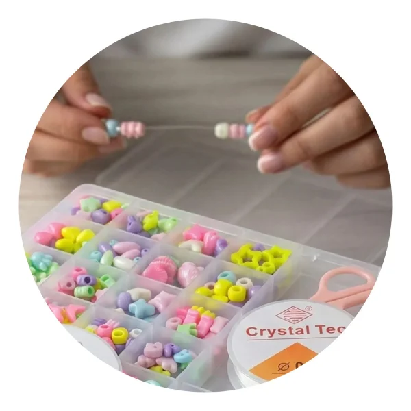 Kit Armado De Pulseras Bijouterie Con Tanzas Niñas Pastel