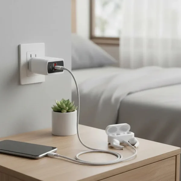 Cargador Celular Carga Rapida 30w 2 Puertos 1 Usb + 1 Usb C Blanco