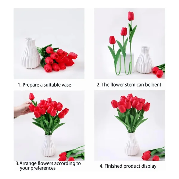 Tulipan Artificial Flores Artificiales Decoracion Ramo X5