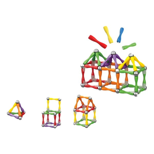 Juego Magnético 3d Construcción Bloques 63 Piezas Imanes 63