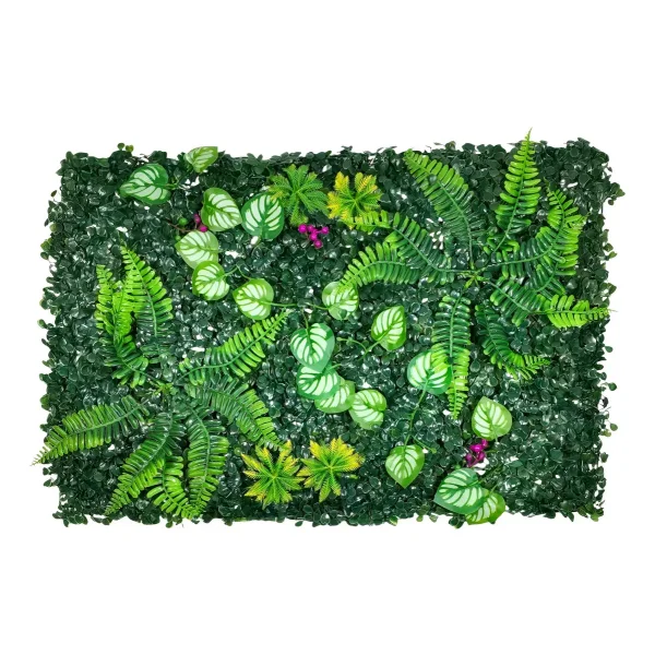 Jardín Vertical Artificial Césped Pack X5 Muro Flores 40x60 Verde