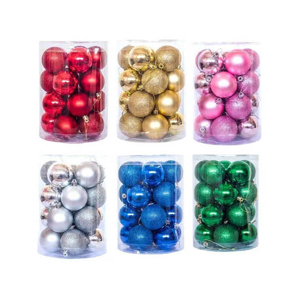 Bolas De Navidad 6cm Adornos Navideños Tubo X60 Esferas