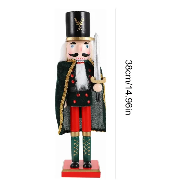 Cascanueces Soldado 38 Cm De Madera Adorno Navideño Negro