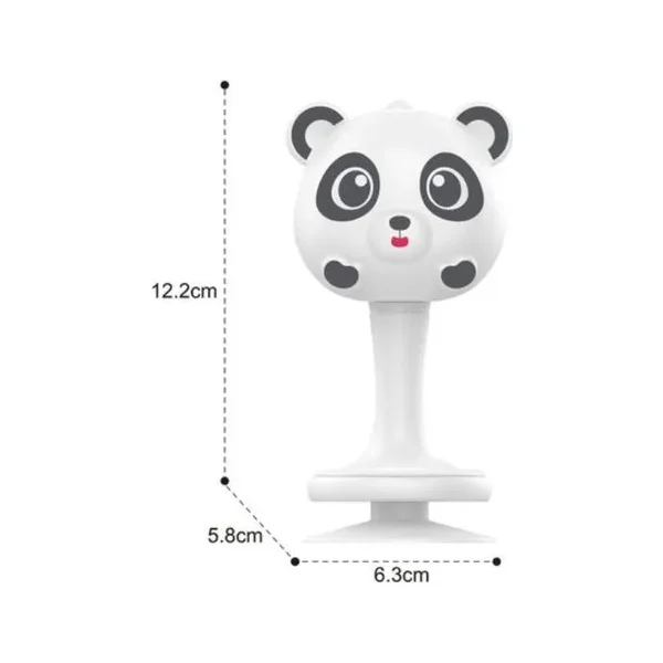 Sonajero Bebe Para Mesa Con Sopapa Base Ventosa Didactico Blanco Panda