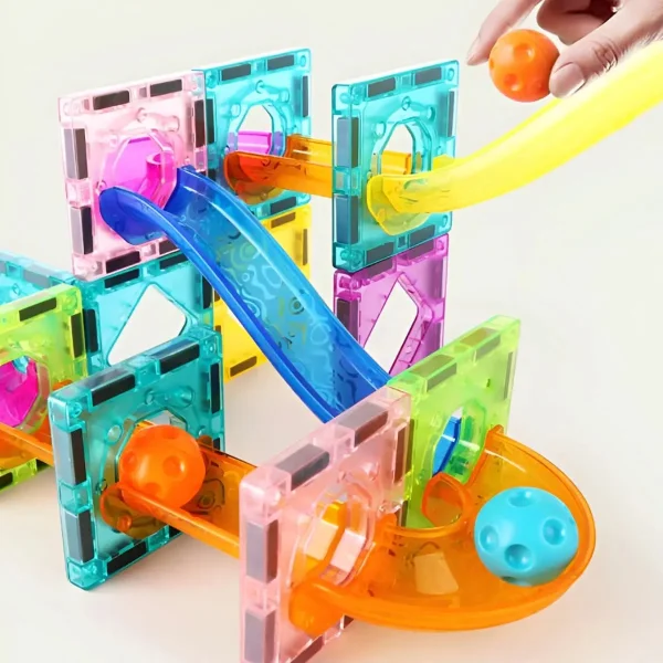 Bloques Magneticos 47 Piezas Laberinto De Bolitas Para Armar Multicolor