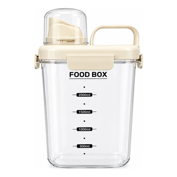 Dispenser Para Cereales Hermético Con Pico Vertedor 2000ml Transparente