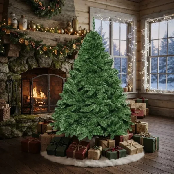 Arbol De Navidad Verde Imperial 1,3mts Base Metalica Alta Gama