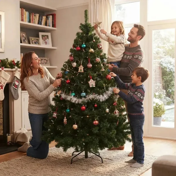 Arbol De Navidad Montañes Deluxe Verde 2.1mts Base Metalica