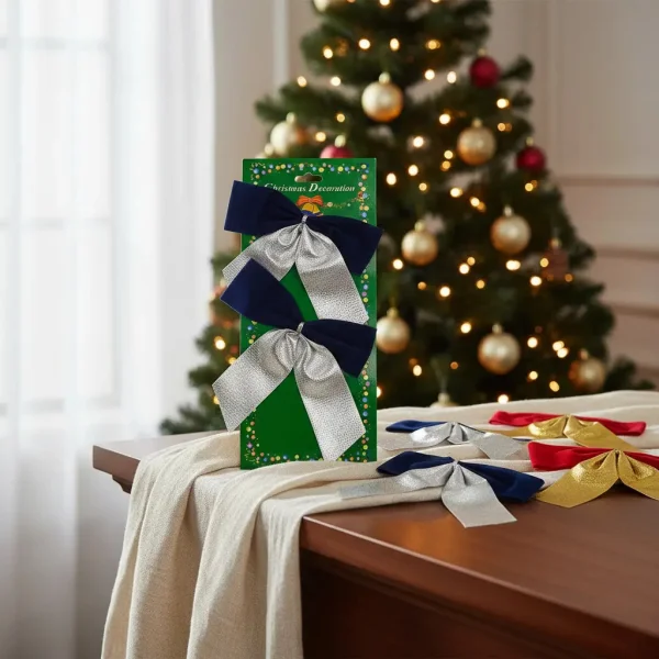 Adorno Colgante Navidad Moño Para Decoración Navideño X2u