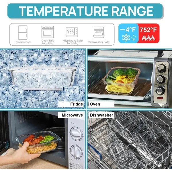 Taper De Vidrio Hermético Microondas Horno Heladera 800ml Transparente