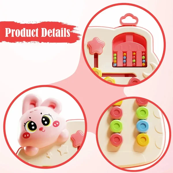 Juguete Didactico Puzzle Deslizante Colores Estimulacion Rosa