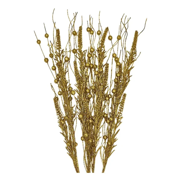 Ramas Espiga Decoración Navideña Adorno Navidad 72cm Pack X5 Dorado Ramas Espiga