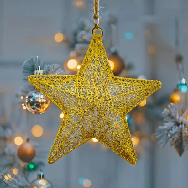 Adorno Navideño Estrella Colgante 30cm Decoración Navidad