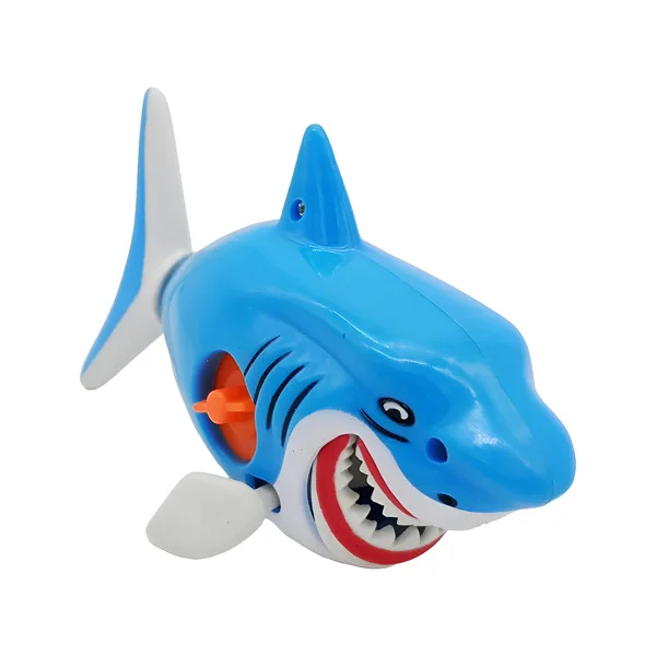 Juguete Para El Baño Tiburón A Cuerda Para Bañadera Celeste