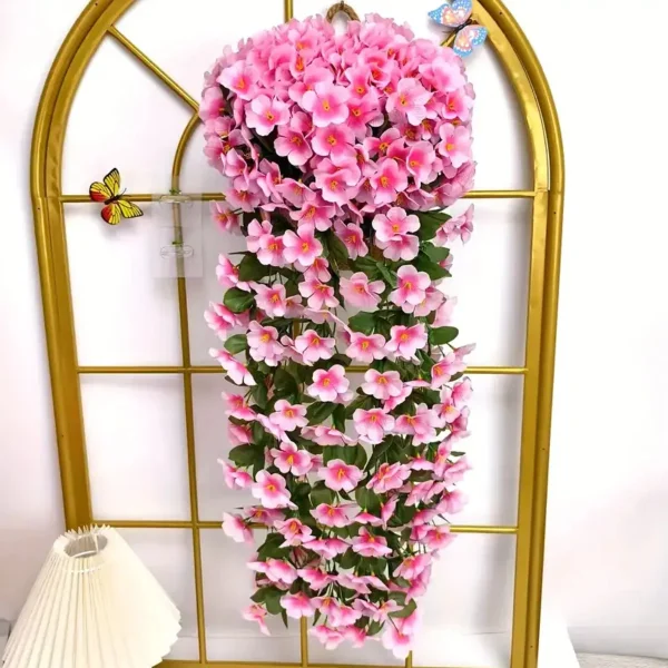 Ramo Flor Planta Colgante Pack X2 Jardin Artificial Interior Rosa