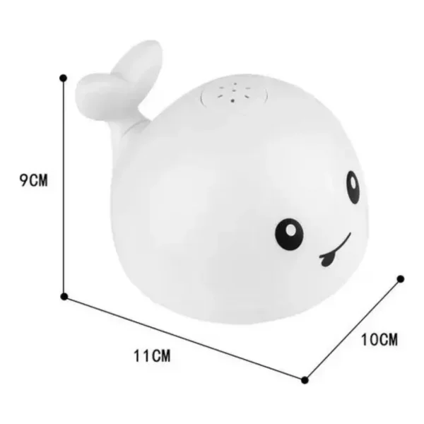 Juguete Baño Bebe Ballena Lanza Agua Luces Led Bañera Tina Blanco