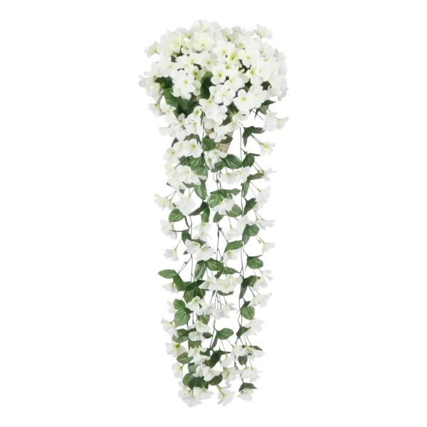 Ramo Flor Colgante Planta Jardin Artificial Enredadera X4u Blanco