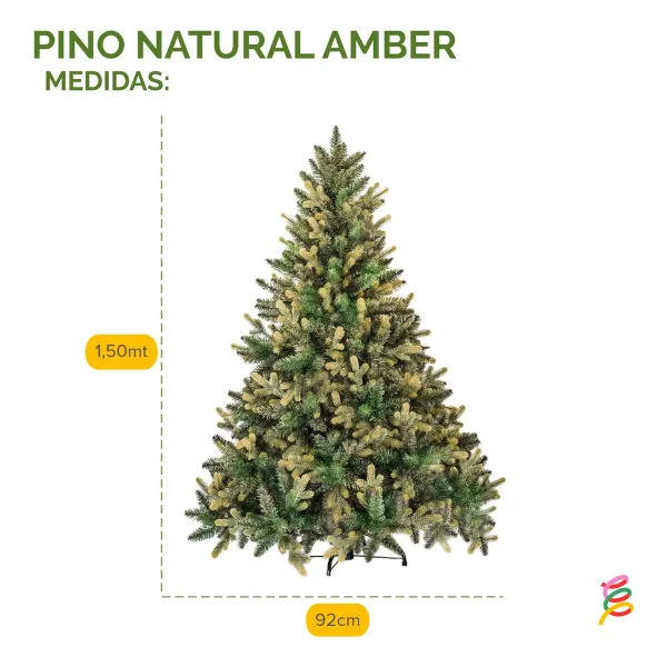 Arbol De Navidad Pino Natural Amber 1.50mts Pino Frondoso Amber