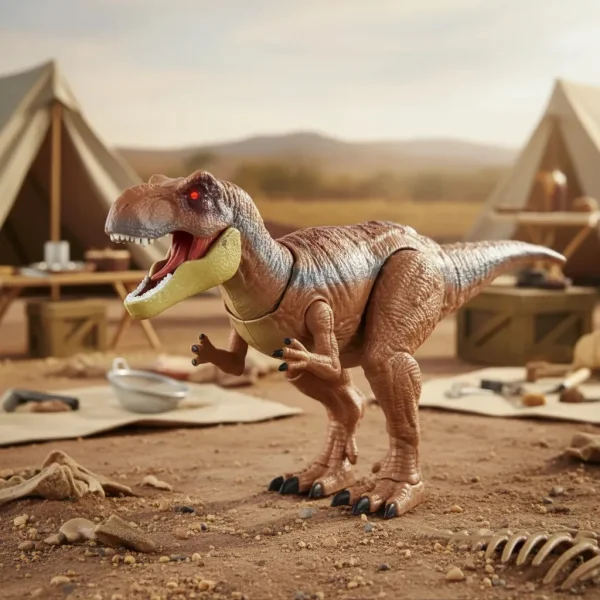 Dinosaurio Robot T-rex Articulado Eléctrico Con Luz Y Sonido T-rex Marrón